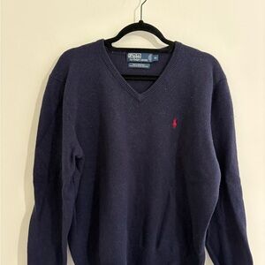 Ralph Lauren Men's V-Neck Sweater in Navy